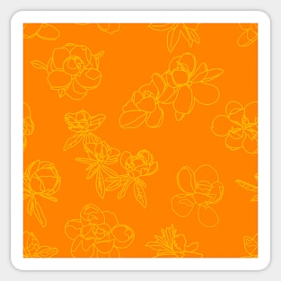 Magnolia Sketch Repeat Gold on Orange 5748 Sticker